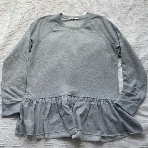Anthropologie Pure Good Gray Peplum Sweatshirt